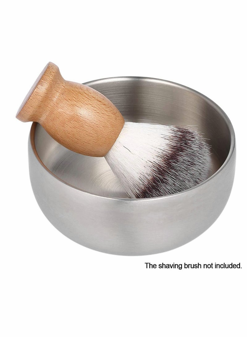 Excefore Shaving Brush Bowl Men's Anti-Skid Metal Durable Stainless Steel Shave Cream Soap Bowl Shaving Mug Male Face Cleaning Soap Bowl Easy to Clean - Image 4