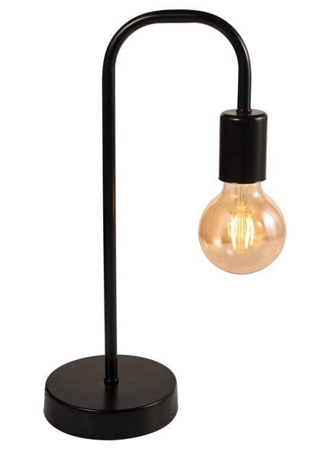Table Lamp , Distinctive Shape, Metal - Modern Table Lamp for Bedroom & Living Room | Color: Black | Size: 40x10x20 cm