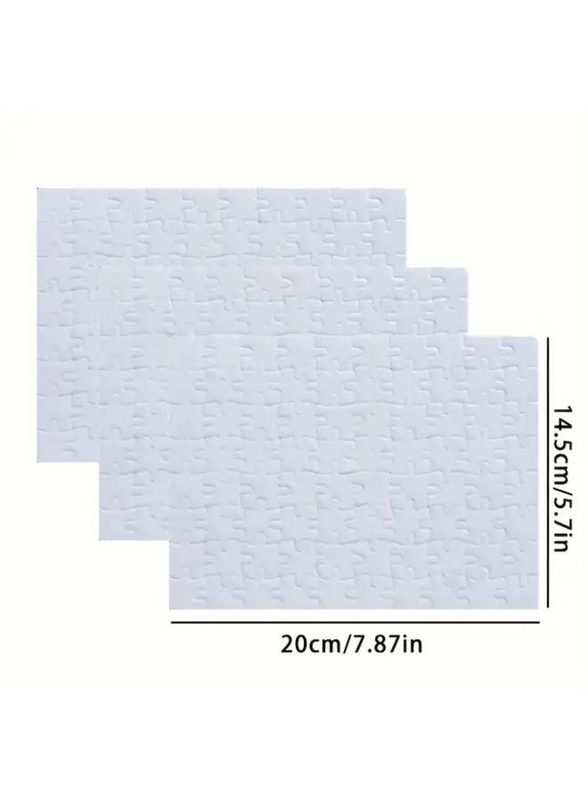 6 مجموعات 80 قطعة ألغاز ورقية مستطيلة فارغة لحرف نقل الحرارة لمشاريع التسامي والهدايا - Image 2