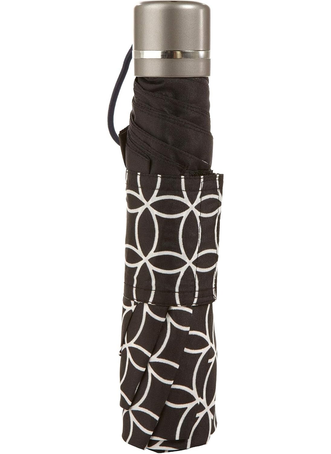 totes Manual Open Umbrella 43 Arc Coverage  Totescoat Repellency BlackWhite Patterned