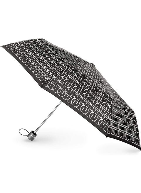 totes Manual Open Umbrella 43 Arc Coverage  Totescoat Repellency BlackWhite Patterned