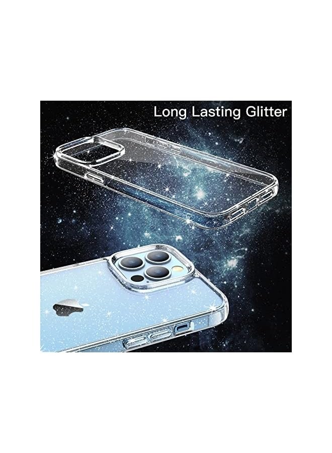 Jetech Glitter Case for iPhone 13 Pro 6.1-Inch, Bling Sparkle Shockproof Phone Bumper Cover, Cute Sparkly for Women and Girls (Clear) - Image 3