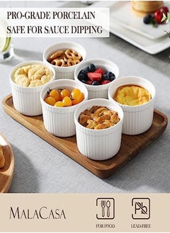 Generic MALACASA Ramekins 1.5 oz set of 12 Mini Ceramic Creme Brulee Ramekins White Custard Cups Small Dipping Bowls for Kitchen Serving Sauce Condiments Dishwasher Oven Safe Series RAMEKIN.DISH  - Image 3