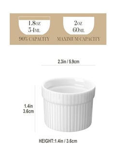 Generic MALACASA Ramekins 1.5 oz set of 12 Mini Ceramic Creme Brulee Ramekins White Custard Cups Small Dipping Bowls for Kitchen Serving Sauce Condiments Dishwasher Oven Safe Series RAMEKIN.DISH  - Image 2