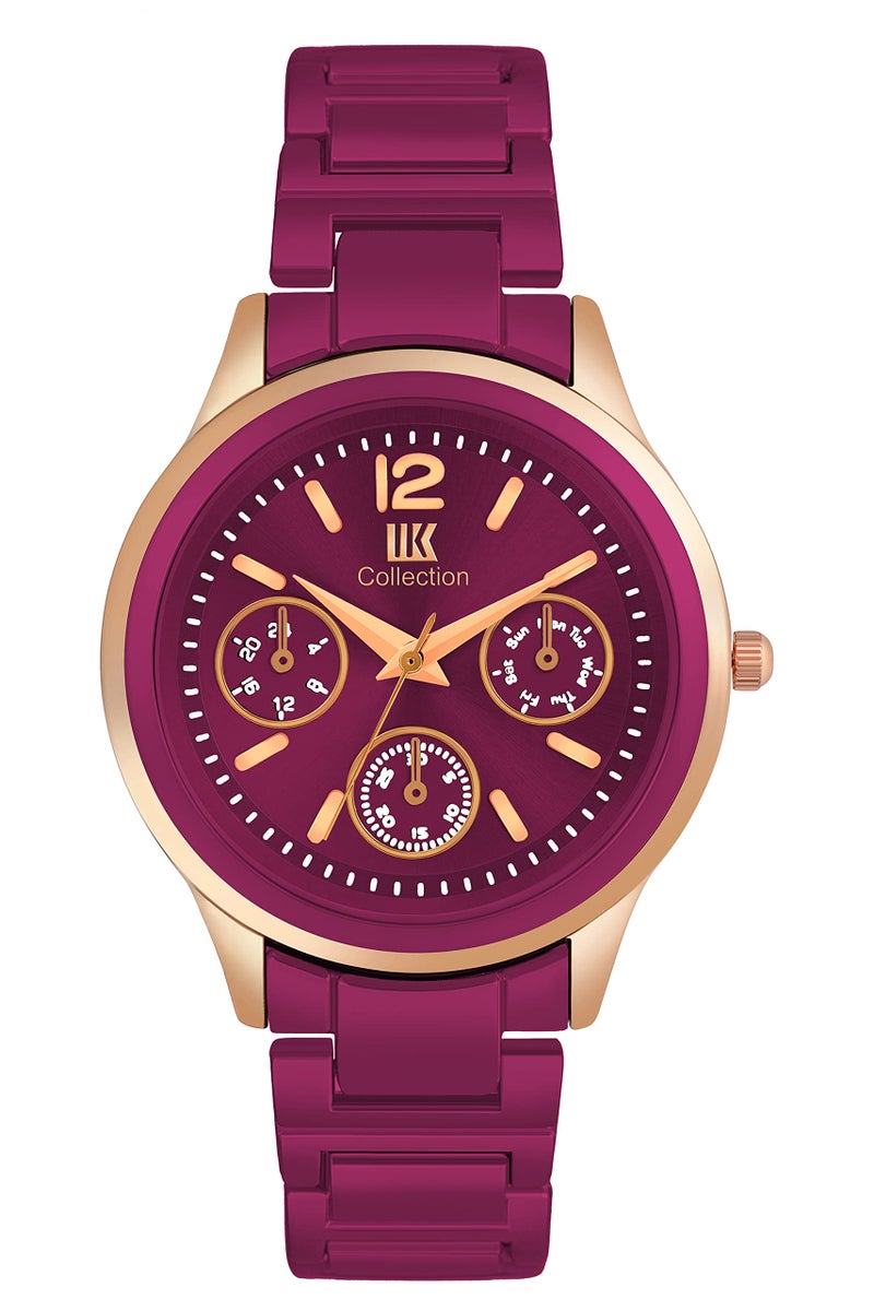 IIK COLLECTION Watch for Women Round Studded Dial Girls Watches |Analogue Quartz Movement Ladies Watch Long Battery Life Stainless Steel Chain Strap Double Lock Clasp Safety Watch for Girls. - Image 1