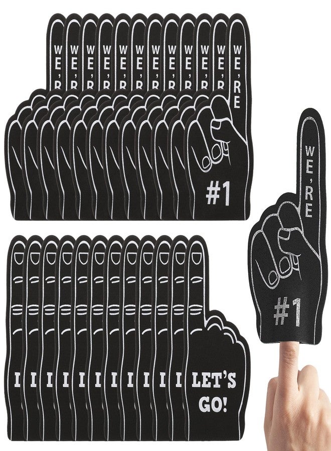 IANFAN Mini Foam Finger, 24 Pcs Black Mini Foam Finger Party Favors, Sports Themed Party Supplies For Baseball Hockey Football Basketball Events, Team Gifts - Image 1