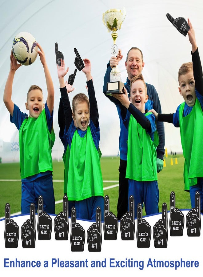 IANFAN Mini Foam Finger, 24 Pcs Black Mini Foam Finger Party Favors, Sports Themed Party Supplies For Baseball Hockey Football Basketball Events, Team Gifts - Image 5