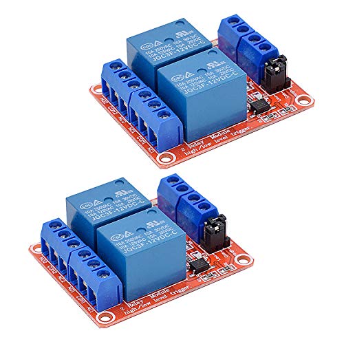 Valefod [2-Pack] DC 12V Relay Module 2-Channel Relay Switch with Optocoupler Isolation High/Low Level Trigger - Image 1