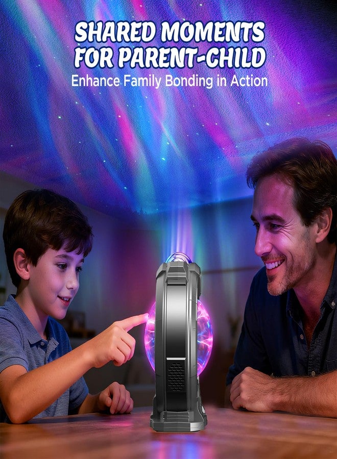 Flumy Galaxy Northern Lights Projector, Plasma Globe Lamp Aurora Projector for Kids with White Noise Alarm Clock, Boys Room Decor with Music, Ideal Gifts for Sci-Fi Fans - Image 5