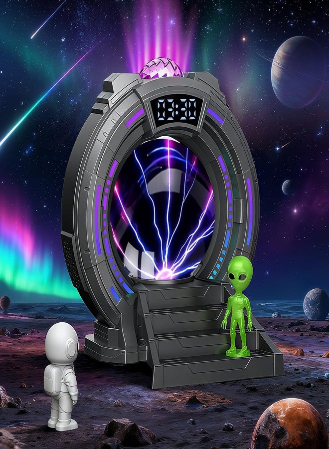 Flumy Galaxy Northern Lights Projector, Plasma Globe Lamp Aurora Projector for Kids with White Noise Alarm Clock, Boys Room Decor with Music, Ideal Gifts for Sci-Fi Fans - Image 1