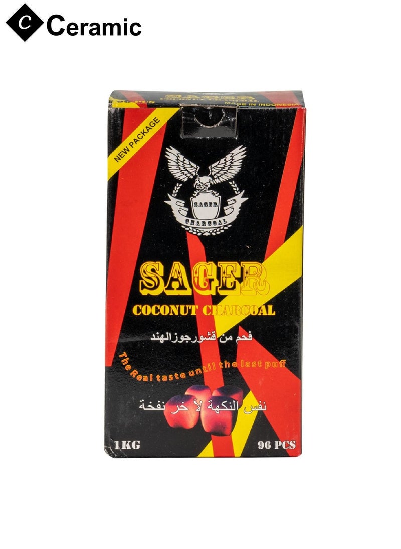 CERAMIC - Sager Charcoal Quick Ignite and Long Lasting 96 Pieces 3 Boxes Combo Pack - Image 1