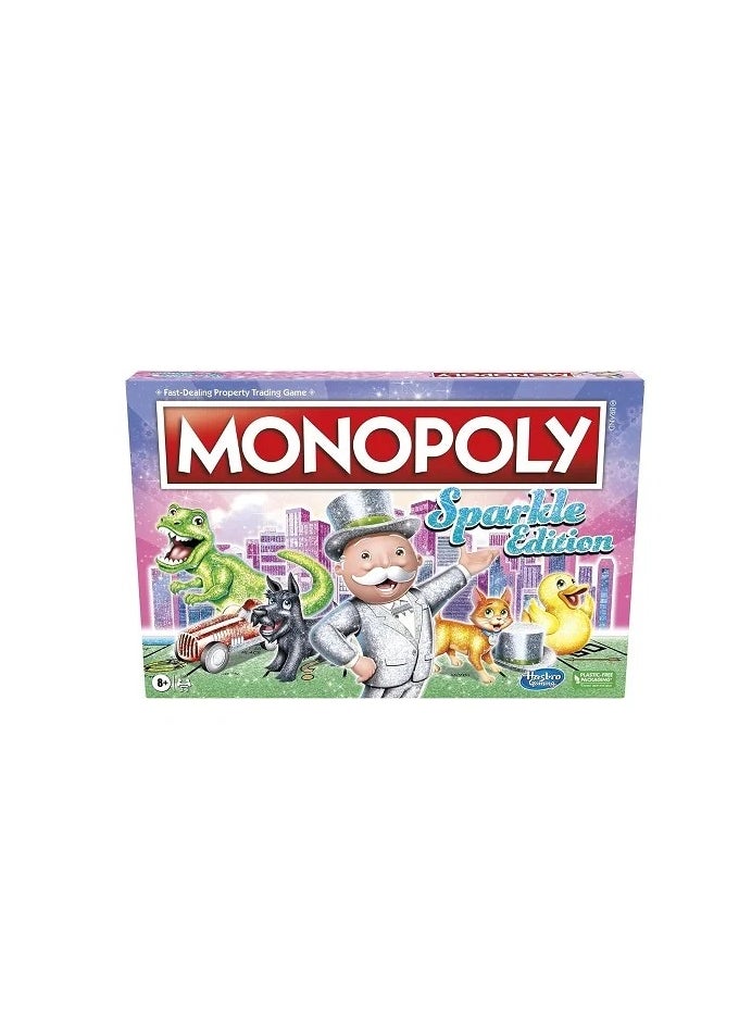 Hasbro/Disney Monopoly Sparkle Edition Board Game – Glittery Tokens & Pearlescent Dice | Sparkly Family Fun for Game Night | Glitter Board Game for Kids & Adults  - Image 2