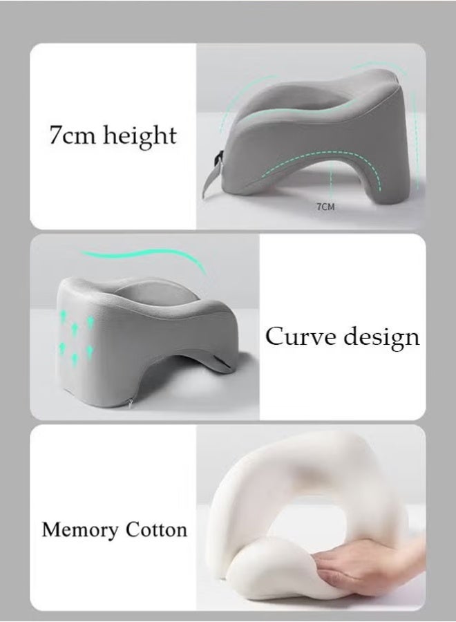 Airplane Pillow Travel Neck Pillow,Memory Foam Pillow, Neck Pillow for Airplane, Neck & Head Support Pillow for Sleeping Rest & Car, Grey - Image 5