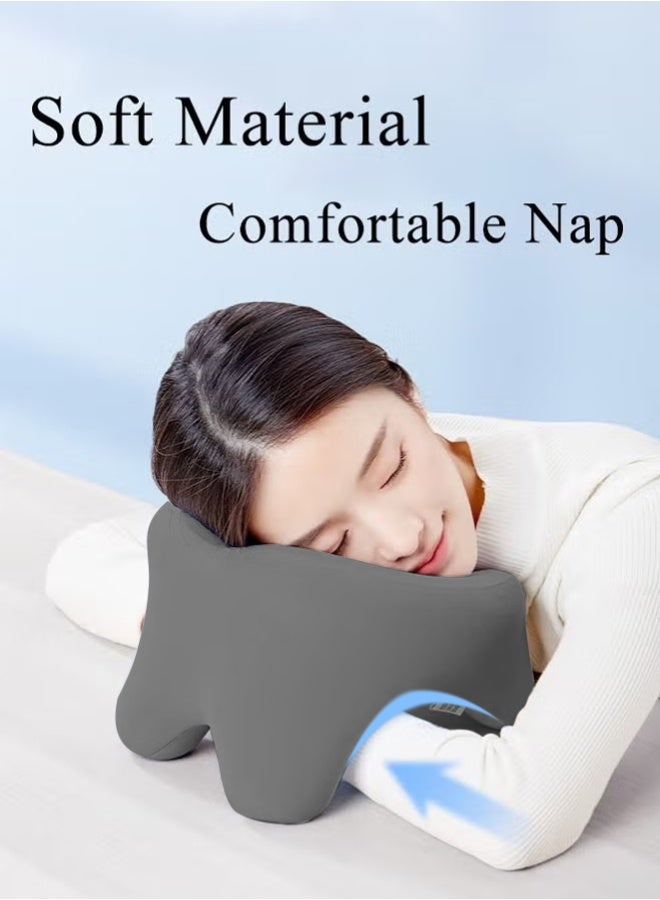 Airplane Pillow Travel Neck Pillow,Memory Foam Pillow, Neck Pillow for Airplane, Neck & Head Support Pillow for Sleeping Rest & Car, Grey - Image 3