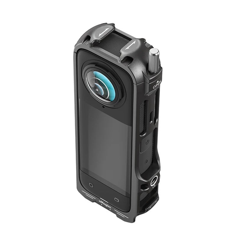 إطار ألومنيوم لـ Insta360 X4 مع واجهة مخلب قابلة للطي مغناطيسية وغطاء عدسة سيليكون - Image 3