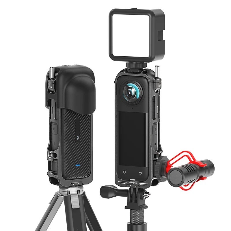 إطار ألومنيوم لـ Insta360 X4 مع واجهة مخلب قابلة للطي مغناطيسية وغطاء عدسة سيليكون - Image 4
