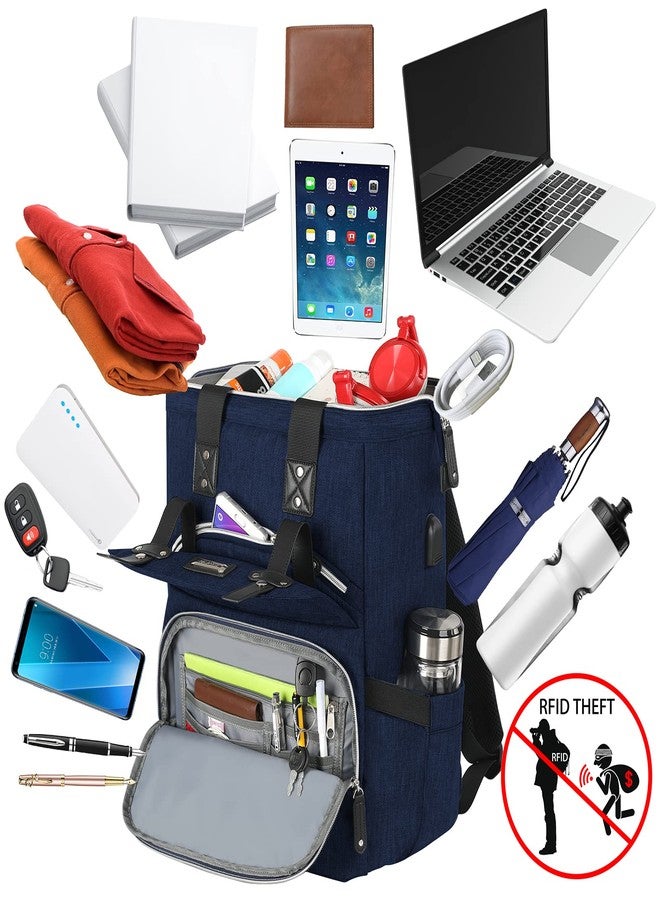 FALANKO Laptop Backpack for Women, Doctor Teacher Work Bookbag College Shoulder Bag with USB Port RFID Anti-theft, Nurse Travel Business Bag for Men Women Fit 15.6 Inch Computer - Image 2