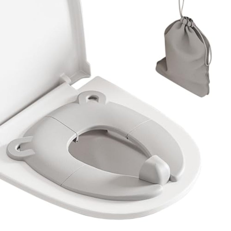 Foldaway Travel Potty Training Seat with Storage Bag, Portable Non-Slip Toilet Trainer with Splash Guard for Toddlers, Travel Potty Seat for Toddler and Kid Fits Round and Oval Toilets, Non-Slip Suction - Image 1