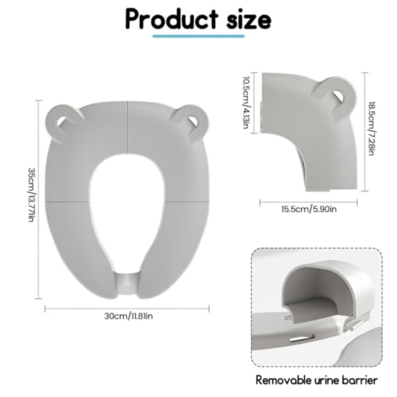 Foldaway Travel Potty Training Seat with Storage Bag, Portable Non-Slip Toilet Trainer with Splash Guard for Toddlers, Travel Potty Seat for Toddler and Kid Fits Round and Oval Toilets, Non-Slip Suction - Image 3