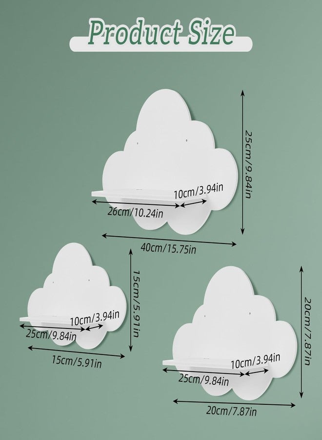 AojSup 3 Pcs Floating Cloud Shelves for Wall White Wavy Small Floating Shelves for Bathroom Living Room Bedroom Corner Nursery Decor - Image 2