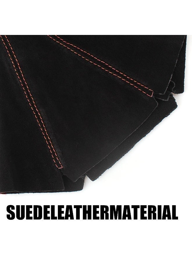 Chabeia Car Shift Boot Cover, suede Shift Knob Dust Cover, Manual/Auto Shifter Boot Sleeve Replacement, Handbrake Gaiter Boot Dust Cover Car Interior Accessories (Black with blue stitching) - Image 4