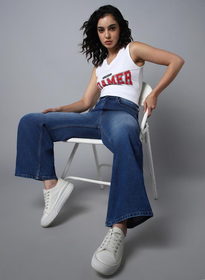 HIGH STAR High Rise Dark Wash Wide Leg Jeans - Image 5