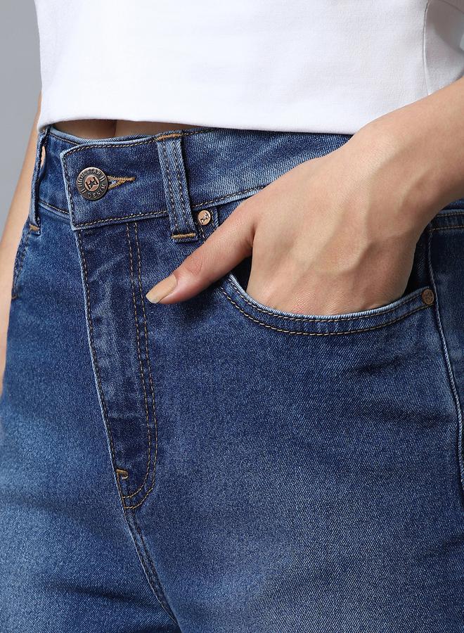 HIGH STAR High Rise Dark Wash Wide Leg Jeans - Image 4