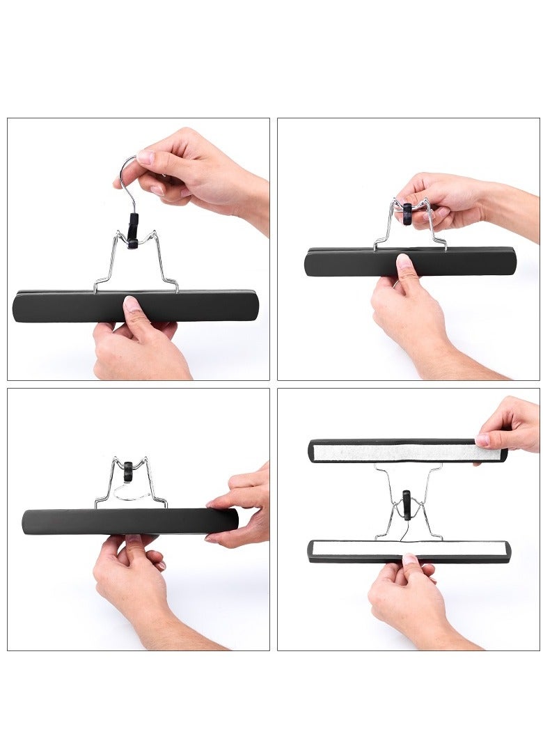 3 Pcs 360 Swivels Wooden Hanger Non Slip Clips for Skirts, Trousers,Jeans  - Image 2