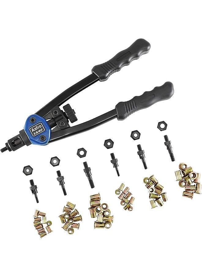 Astro Pneumatic Tool PnEUmatic Tool 1442 13" Hand Rivet Nut Setter Kit - Metric & Sae W/ 60Pc Rivnuts  - Image 1