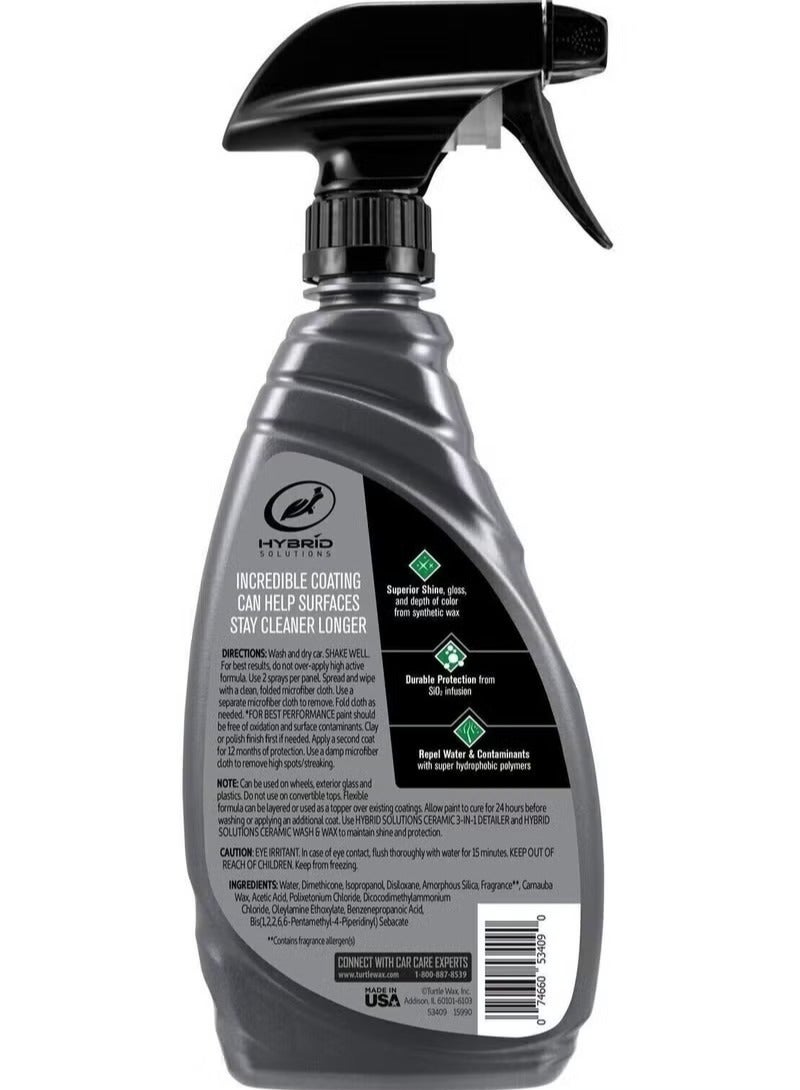 TurtleWax Ceramic Car Wax Spray for Paint Protection – Long-Lasting High Gloss and Water Resistance – 473ml - Image 2