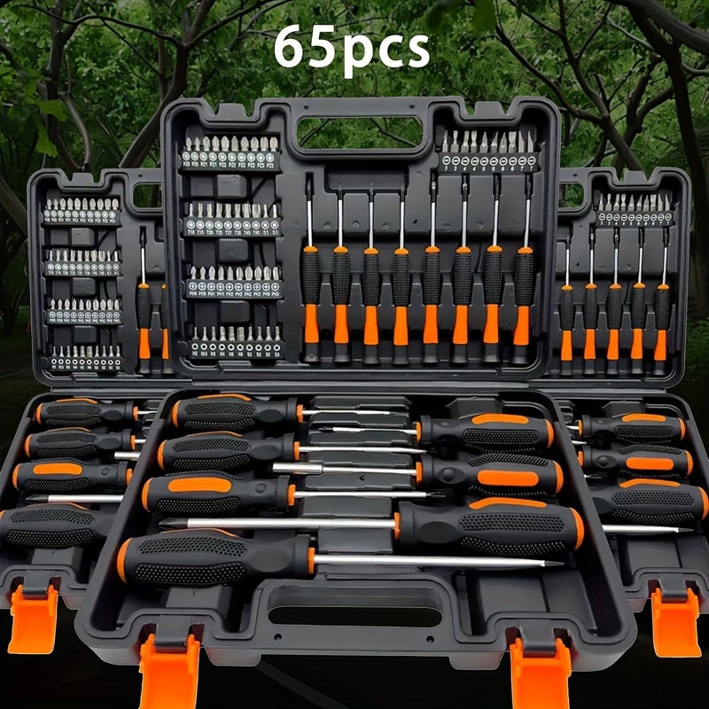 65 قطعة مجموعة أدوات فولاذ الكروم الفاناديوم مجموعة أدوات ميكانيكية محمولة صندوق أدوات مرآب المنزل - Image 2