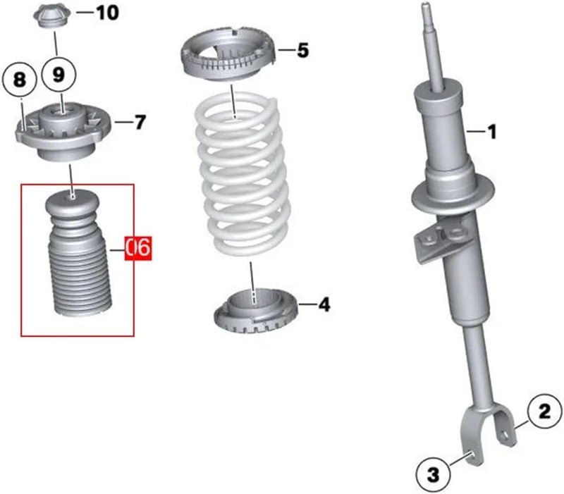 DEMULAX Front Additional Shock Absorber Suspension with Boot - Image 2