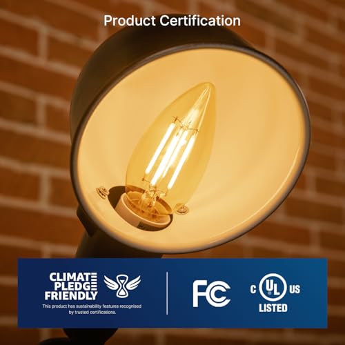 FLSNT 40W Equivalent LED Chandelier Light Bulbs, Dimmable Amber LED B11 E26 Candelabra Base Bulbs, 2200K Warm White, 330LM, 6 Pack UL,CA65 Listed. - Image 5