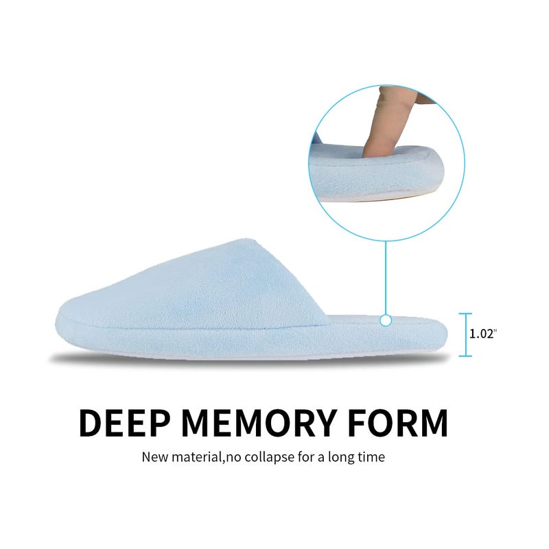 Tlizzz7 Tlizzz7 3-Pair Luxury Spa Slippers - Cotton Memory Foam Non-slip Closed Toe Washable Slippers for Hotel Guest Travel Bride Women and Men - Image 2