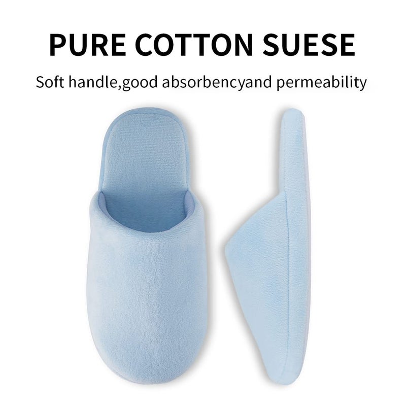 Tlizzz7 Tlizzz7 3-Pair Luxury Spa Slippers - Cotton Memory Foam Non-slip Closed Toe Washable Slippers for Hotel Guest Travel Bride Women and Men - Image 5