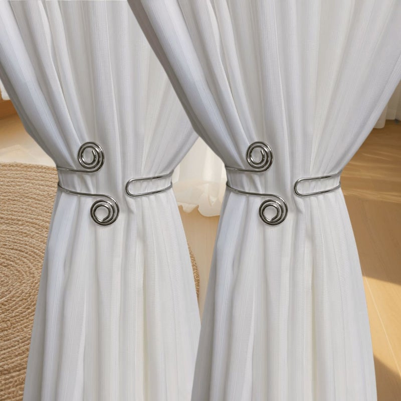 Golden Metal Curtain Clips 2pcs for Window Tiebacks and Straps Decorative Set - Image 2