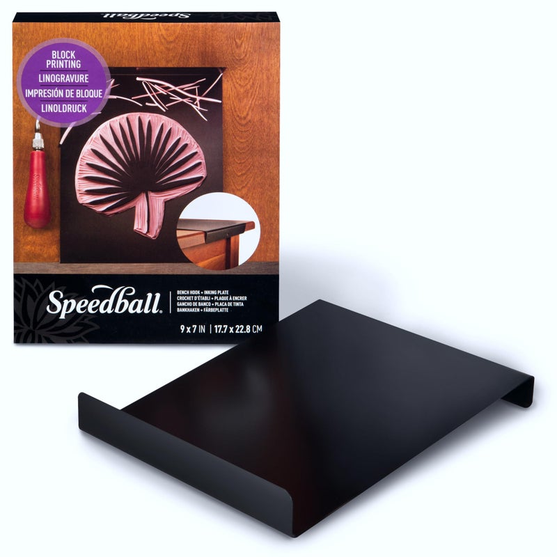 Speedball Bench Hook and Inking Plate for Block Printing Carving, 9"x7", Made in USA - Image 1
