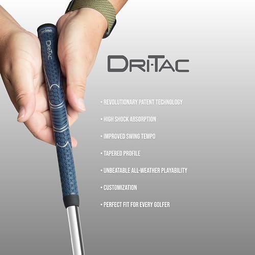 WINN DRI-TAC OVERSIZE Golf Grip, Non-Slip & Cushioned, Ultimate Comfort & Moisture-Wicking, Tackiness and Shock Absorption, Maximum Shock Absorption for Hand Fatigue Sufferers, AVS Tech, Lighter Grip Pressure, All-Weather Playability, Premium Polymer - Image 5