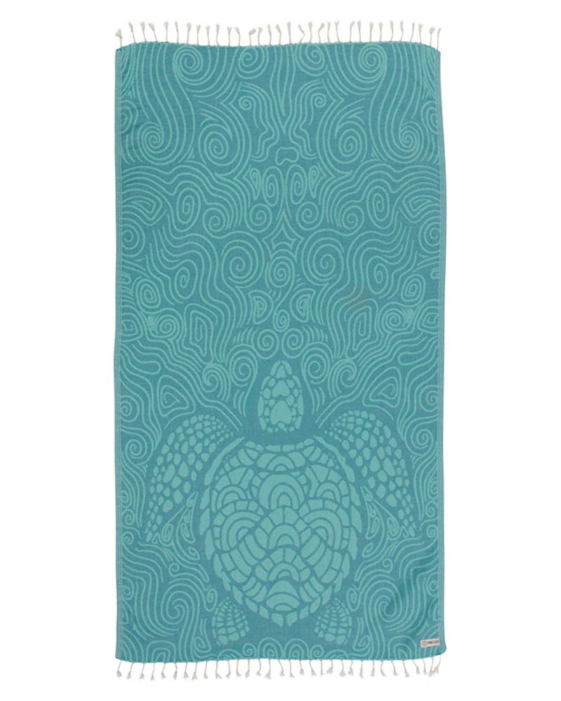 Sand Cloud Turkish Beach Towel - Sand Free - 100% Organic Turkish Cotton Yarn - Quick Dry Towel for Beach, Picnic, Blanket or Bath Towel - As Seen on Shark Tank - Marine Life (Swirl Turtle) - Image 1