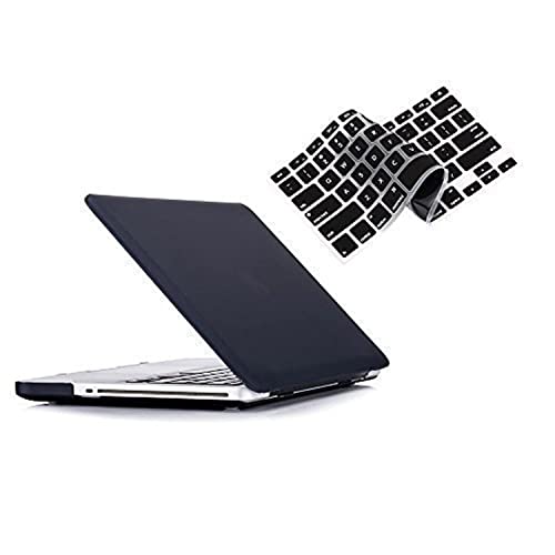 RUBAN Case Compatible with Old MacBook Pro 15 inch 2011 2010 2009 Release A1286, Plastic Hard Case Shell and Keyboard Cover for Older Version MacBook Pro 15 Inch with CD-ROM - Black - Image 1