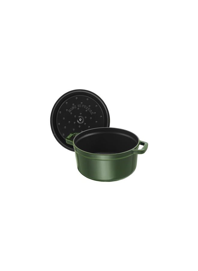 STAUB 1003977 Cast Iron Roaster/Cocotte, Round, 26 cm, 5 L, Basil/Green - Image 4