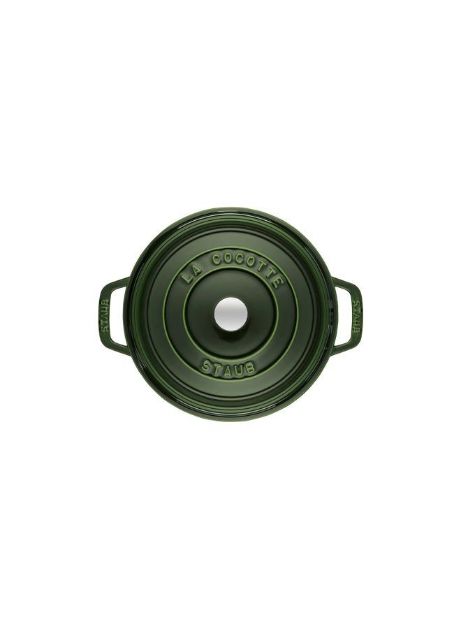 STAUB 1003977 Cast Iron Roaster/Cocotte, Round, 26 cm, 5 L, Basil/Green - Image 3