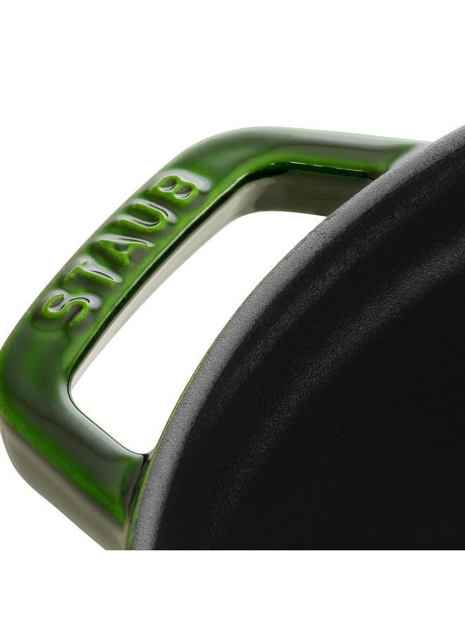 STAUB 1003977 Cast Iron Roaster/Cocotte, Round, 26 cm, 5 L, Basil/Green - Image 2