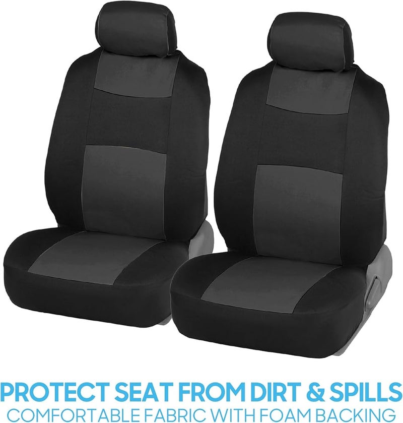 BDK PolyPro Car Seat Covers Full Set in Charcoal on Black – Front and Rear Split Bench Seat Covers for Cars, Easy to Install Car Seat Cover Set, Car Accessories for Auto Trucks Van SUV - Image 3
