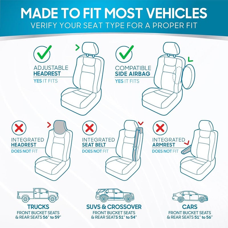 BDK PolyPro Car Seat Covers Full Set in Charcoal on Black – Front and Rear Split Bench Seat Covers for Cars, Easy to Install Car Seat Cover Set, Car Accessories for Auto Trucks Van SUV - Image 2
