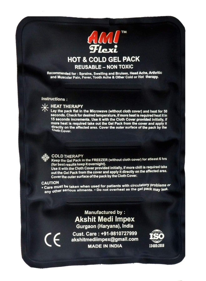 AMI Reusable Hot & Cold Gel Pack Large.Soft and flexible CE ISO Certified with Pouch and Belt for relieving pain. (Blue/Navy Blue Color) - Image 1