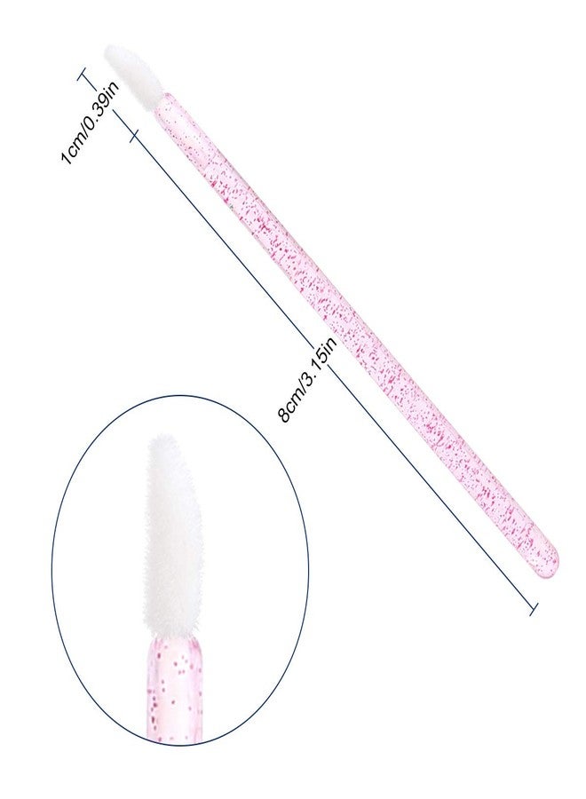 Elisel 100 Pcs Disposable Crystal Lip Brushes Make Up Lip Brushes Lipstick Lip Gloss Wands Eyeshadow Brushes Applicator Tool Makeup Beauty Tool Kits (Rose) - Image 3