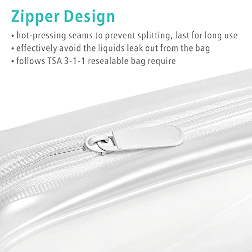 F-color Clear Toiletry Bag - 3 Pack TSA Approved Toiletry Bag Clear Makeup Bag, Travel Cosmetic Bag for Women, Carry on Airport Airline Compliant Bag, White(for age 12 or above) - Image 5