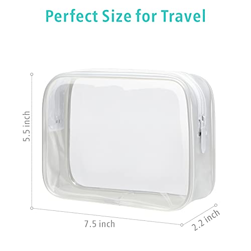 F-color Clear Toiletry Bag - 3 Pack TSA Approved Toiletry Bag Clear Makeup Bag, Travel Cosmetic Bag for Women, Carry on Airport Airline Compliant Bag, White(for age 12 or above) - Image 3