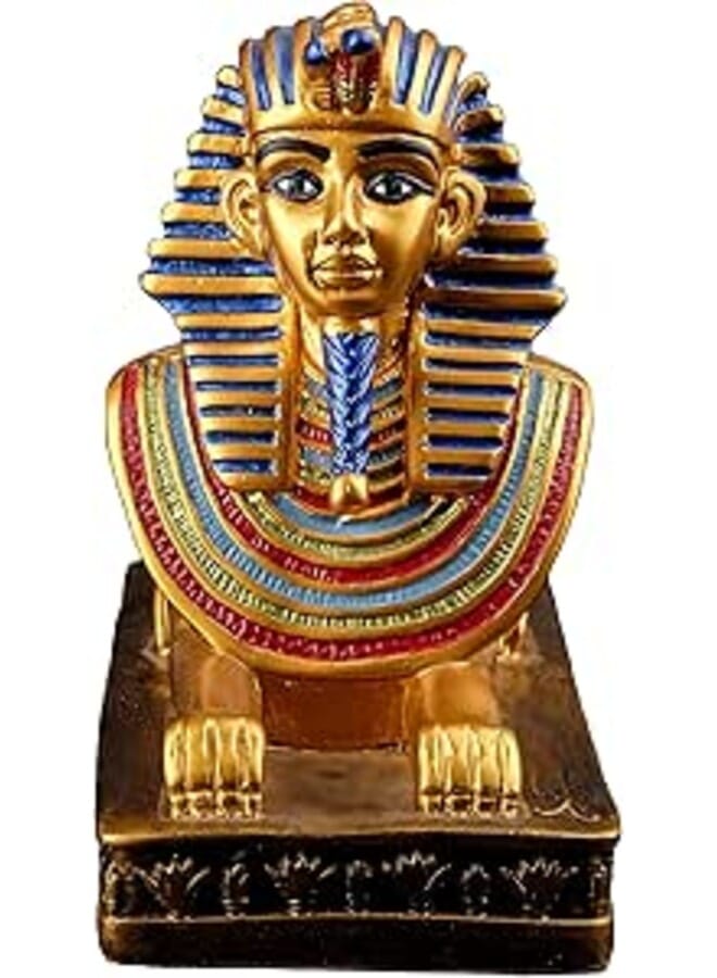 تمثال أبو الهول المصري القديم من الحجر الثقيل الفريد من نوعه الملون صنع في مصر.